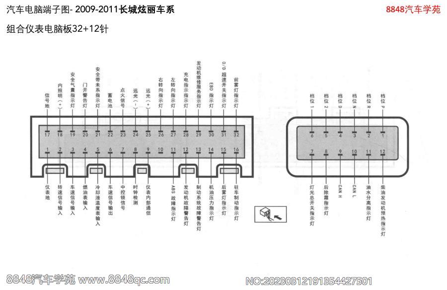 2009-2011长城炫丽车系-组合仪表电脑板32 12针